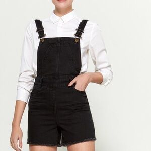 Maje Black Jean Short Overalls (36)